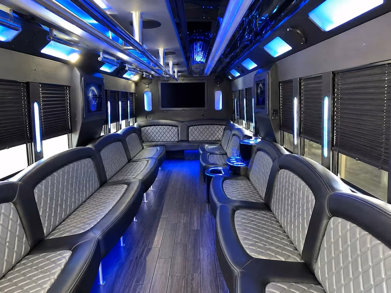 20 passenger party bus interior