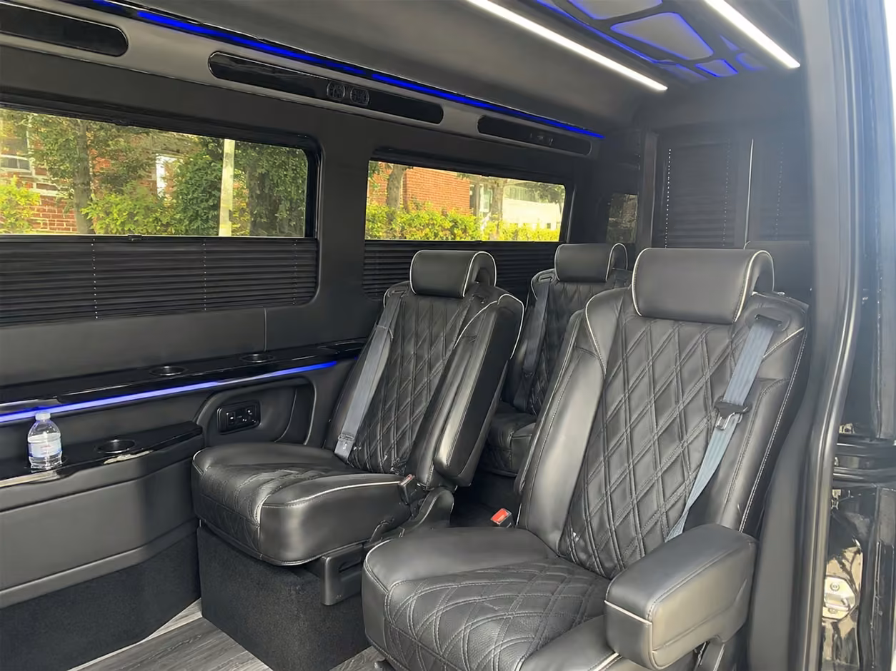 sprinter van rental with driver inside