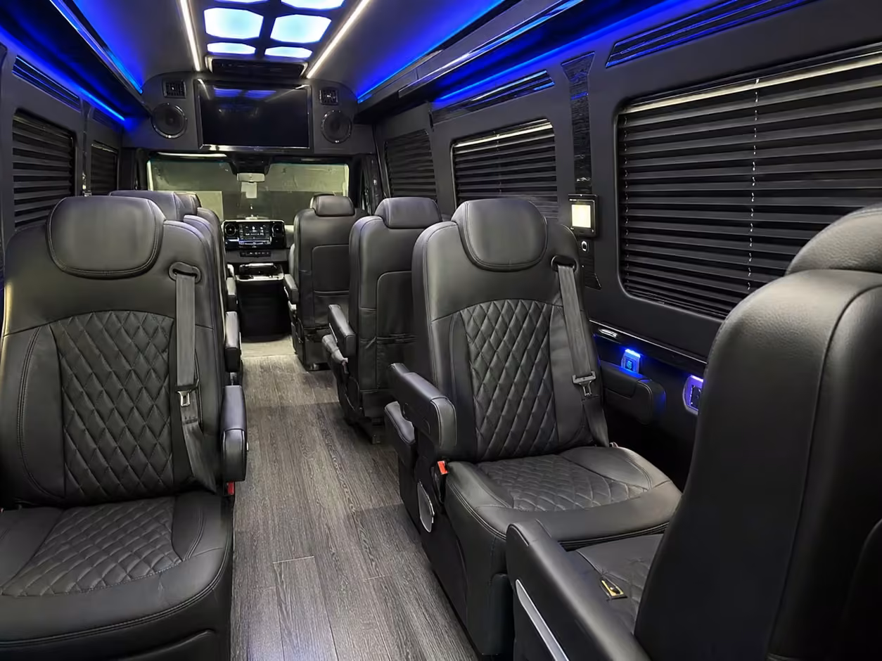 sprinter van rental with driver interior